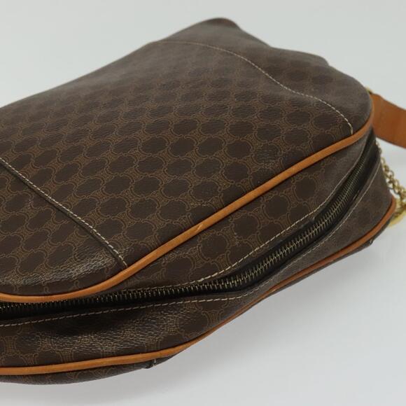 CELINE Macadam Canvas Shoulder Bag Pvc Leather Brown Gold - Picture 6 of 12